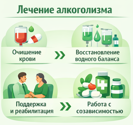 лечение алкоголизма в Дубовке этапы